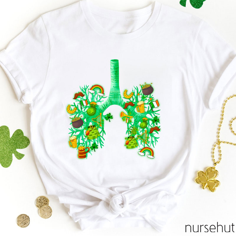 St. Patrick's Day Lung Tree Nurse T-Shirt