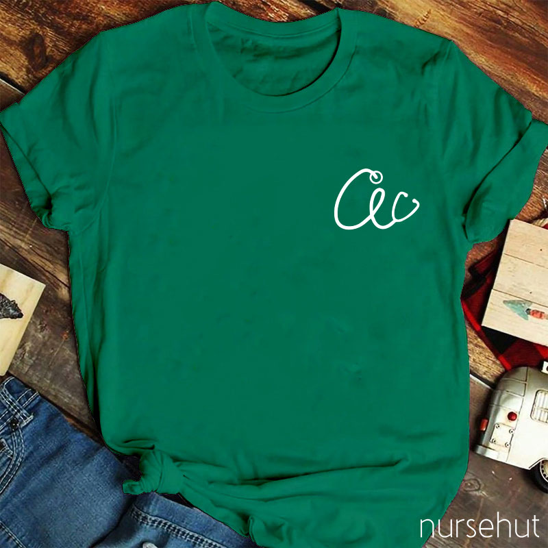 Personalized Stethoscope Letter Nurse T-Shirt