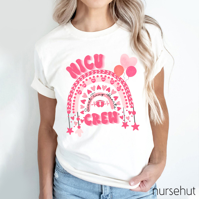 NICU Crew Sweet Tiny Hearts Nurse T-Shirt