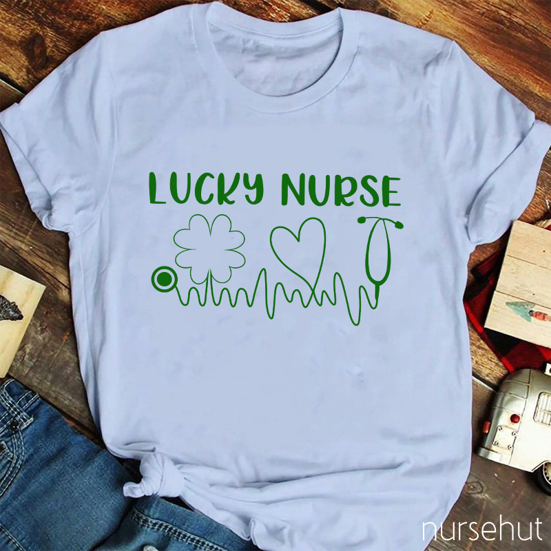 Lucky Nurse Line Drawing Nurse T-Shirt