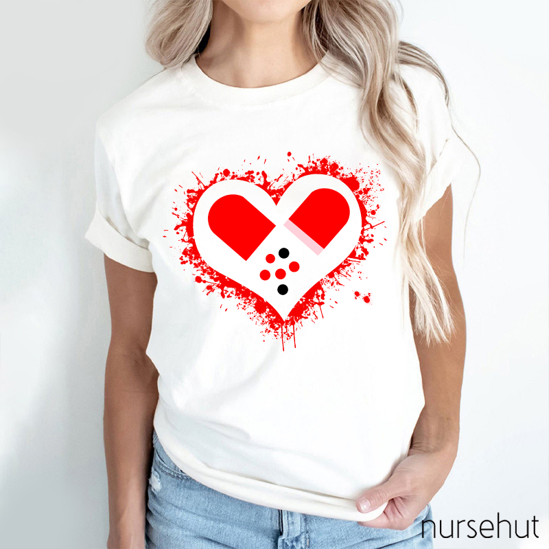 Pharmacist Red Heart Nurse T-Shirt