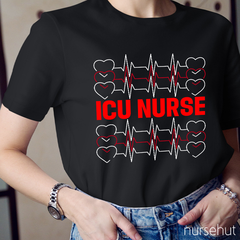 Heart Popping ICU Nurse T-Shirt