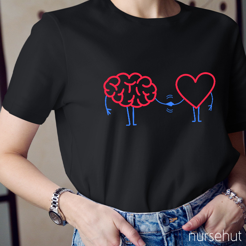 Brain Heart Love Nurse T-Shirt