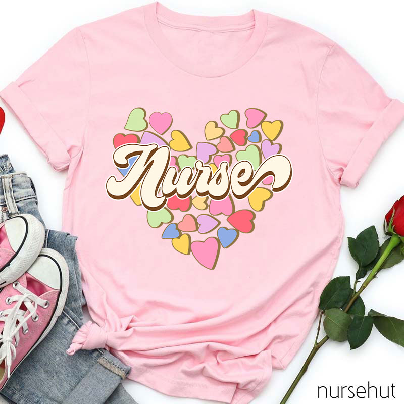 Hearts Pills Valentine Nurse T-Shirt