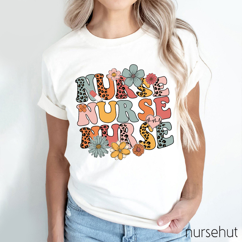 Spring Half-Leopard Nurse T-Shirt