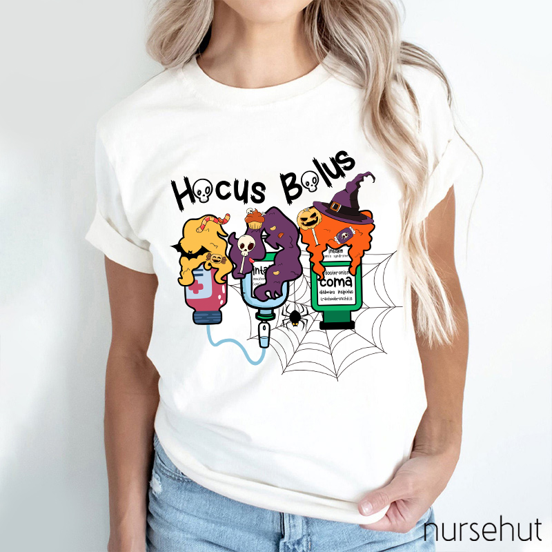 Hocus Bolus Halloween Nurse T-Shirt