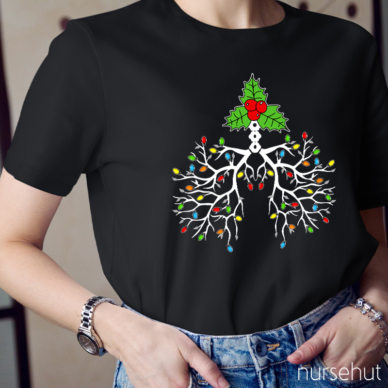 Christmas Vibes Lungs Nurse T-Shirt