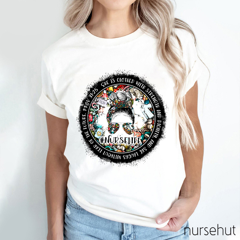 She Laughs Without Fear Of The Future Nurse T-Shirt