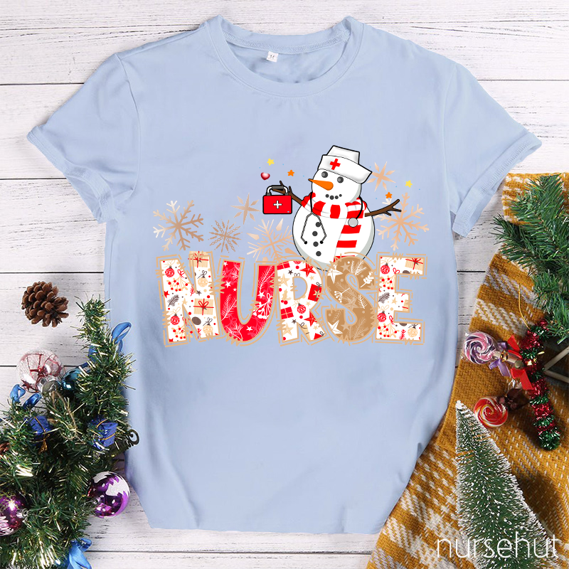 Snowman Nurse On Position Nurse T-Shirt