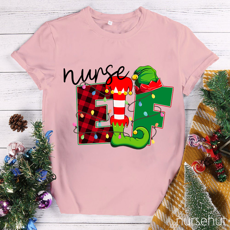 Nurse Elf Christmas Nurse T-Shirt