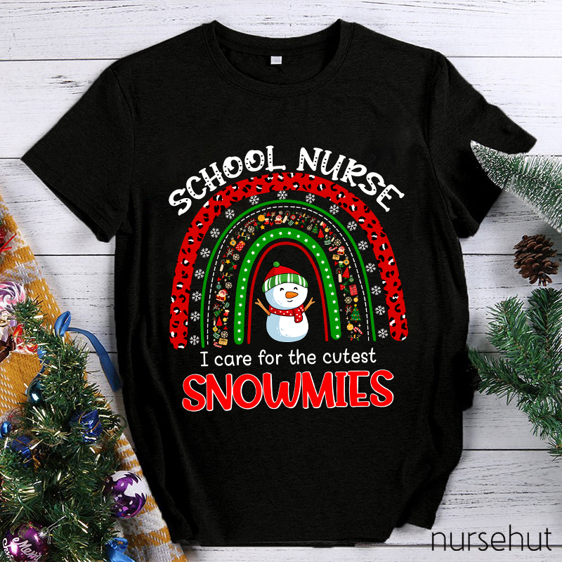 School Nurse I Care For The Cutest Snowmies Nurse T-Shirt