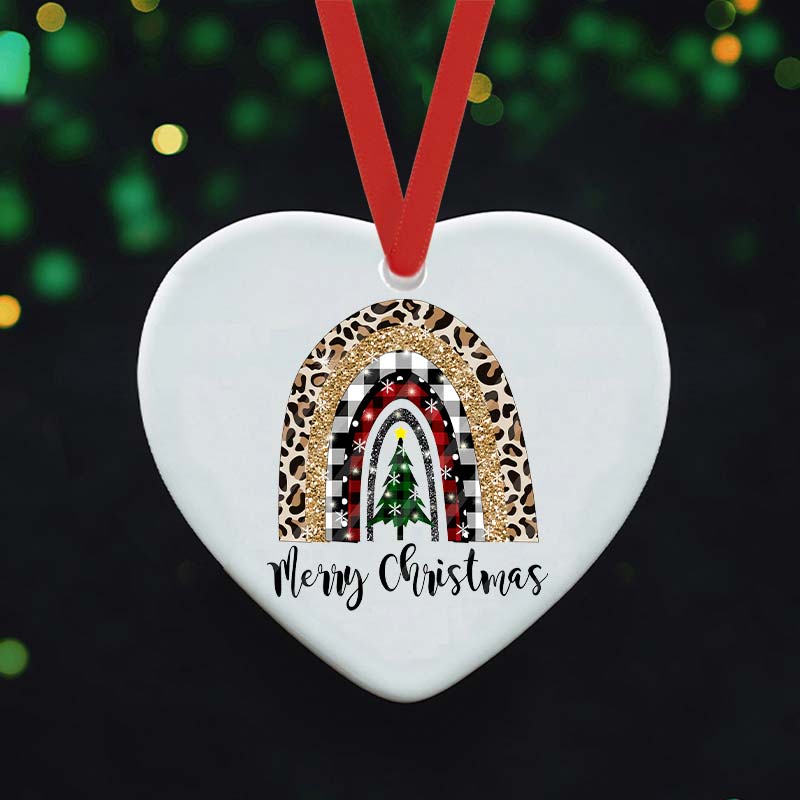 Merry Christmas A Christmas Tree In The Snow Nurse Ceramic Christmas Ornament