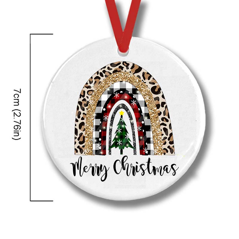 Merry Christmas A Christmas Tree In The Snow Nurse Ceramic Christmas Ornament