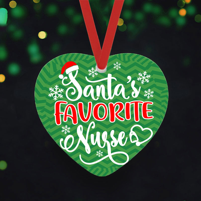 Santa's Favorite Nurse Ceramic Christmas Ornament