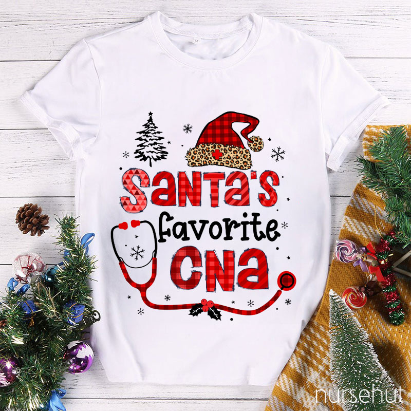 Personalized Santa's Favorite Nurse T-shirt