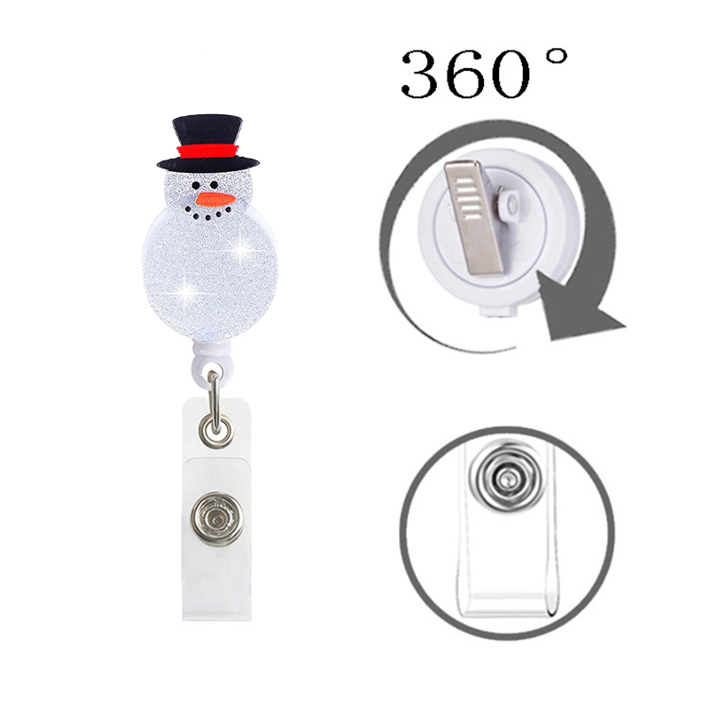 Christmas Snowman Nurse Badge Reel
