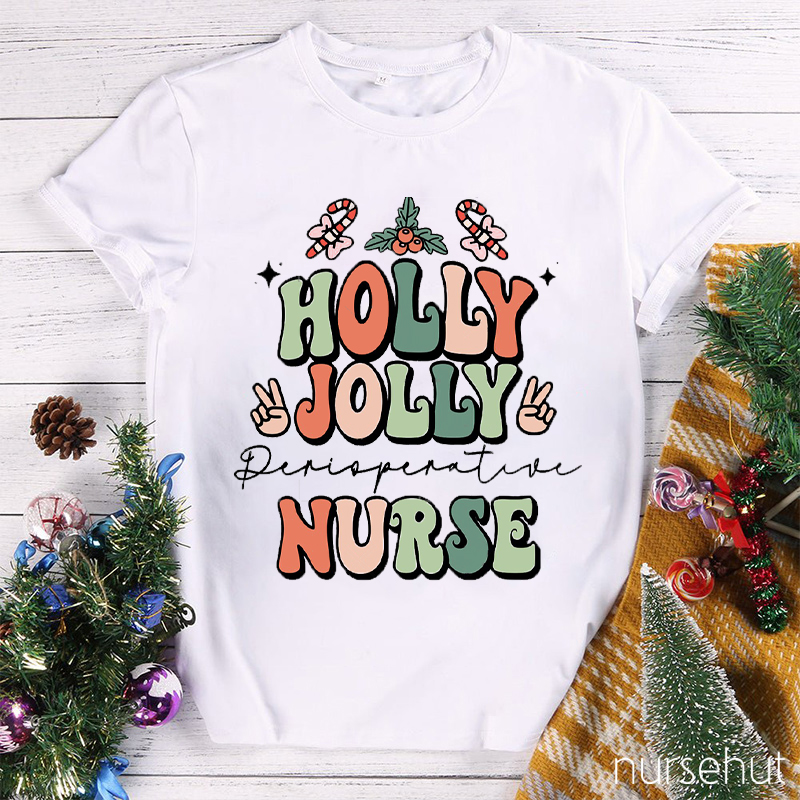 Holly Jolly Perioperation Nurse T-shirt