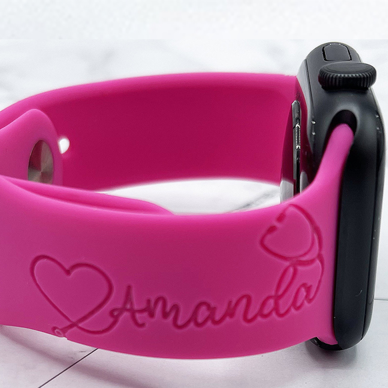 Personalized Nurse Name And Heart Watch Band