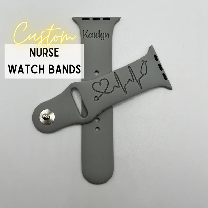 Personalized Nurse Name And Little Pattern Watch Band