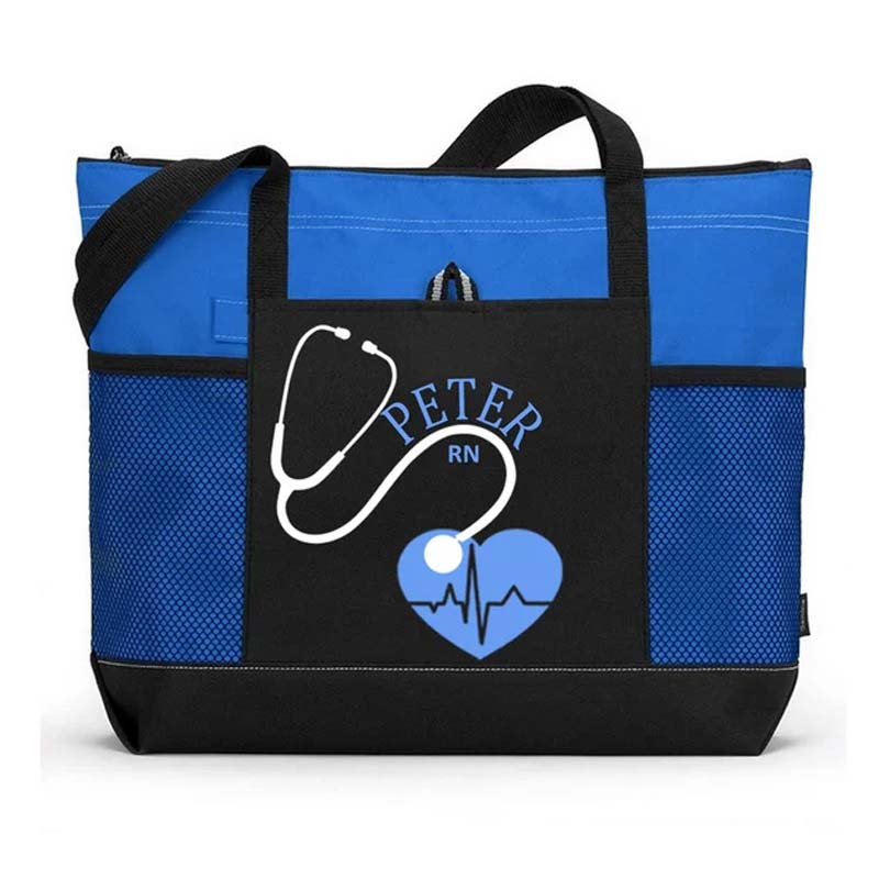 Personalized Stethoscope Nurse Zip Tote Bag