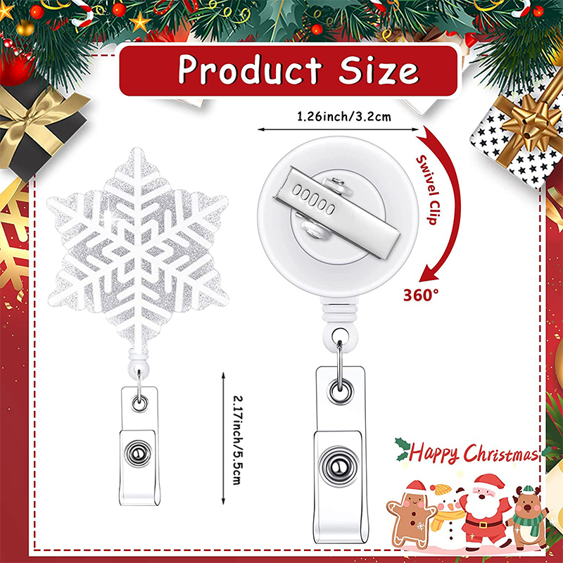 Shining Snowflake Nurse Badge Reel