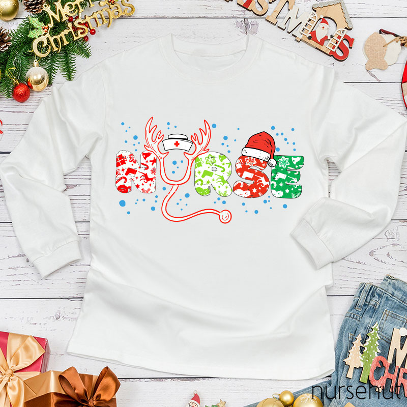 Christmas Nurse Long Sleeve T-Shirt