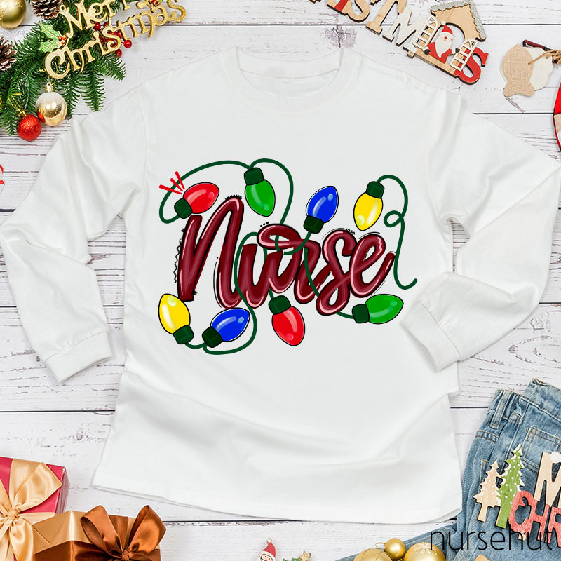 Colored Lights Nurse Long Sleeve T-Shirt