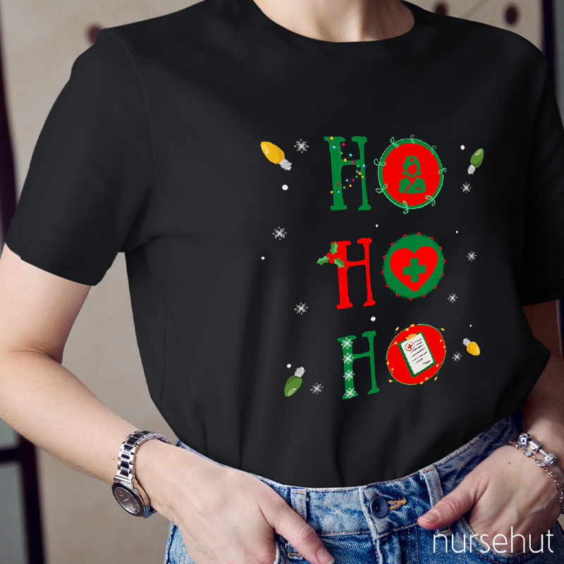 Ho Ho Ho What A Merry Christmas Nurse T-Shirt