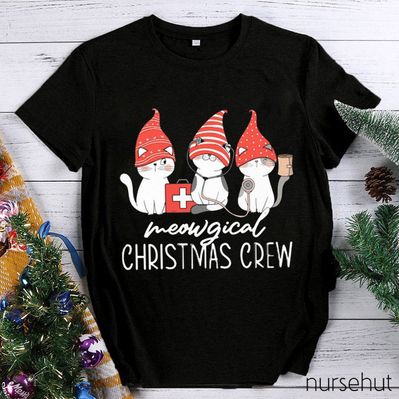 Meowgical Christmas Crew Nurse T-Shirt