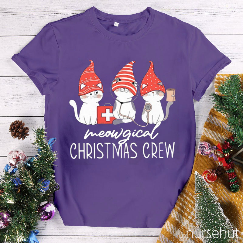 Meowgical Christmas Crew Nurse T-Shirt