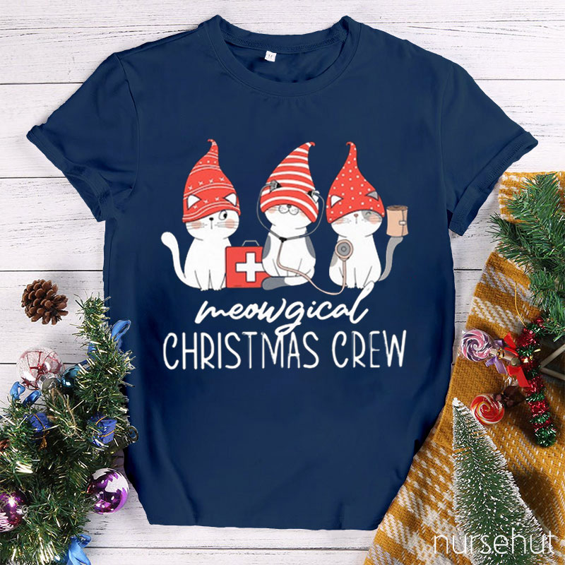 Meowgical Christmas Crew Nurse T-Shirt