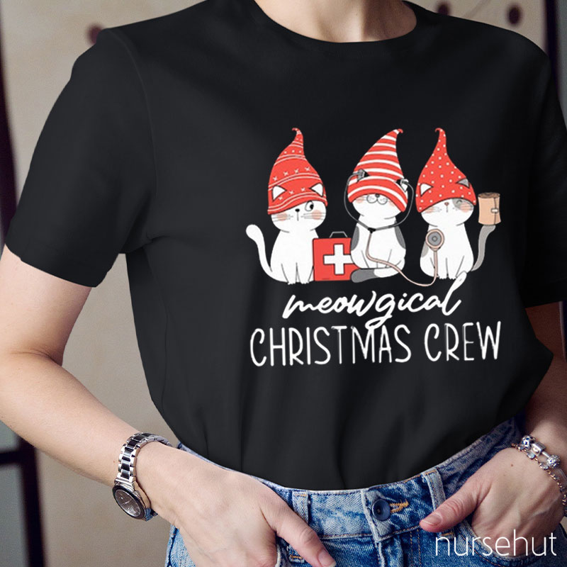 Meowgical Christmas Crew Nurse T-Shirt
