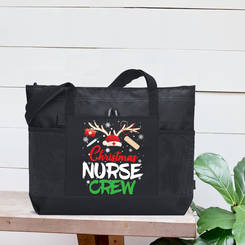 Christmas Nurse Crew Nurse Zip Tote Bag