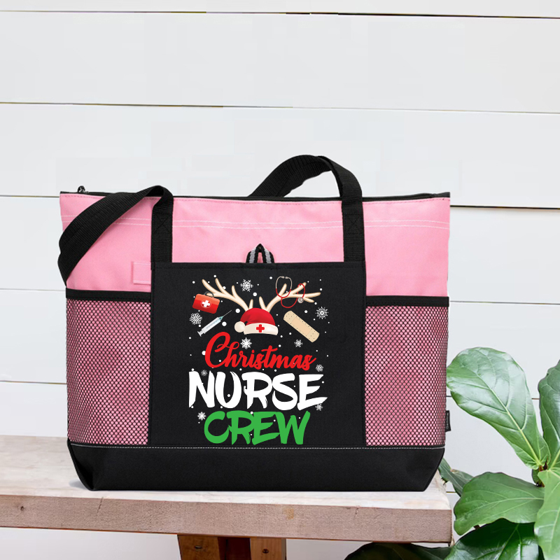 Christmas Nurse Crew Nurse Zip Tote Bag