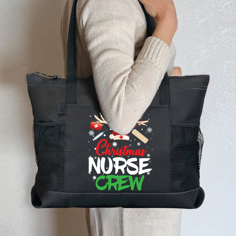Christmas Nurse Crew Nurse Zip Tote Bag