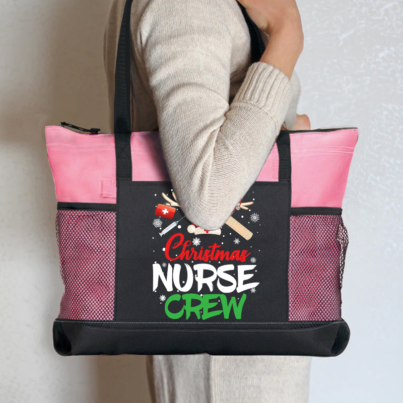 Christmas Nurse Crew Nurse Zip Tote Bag