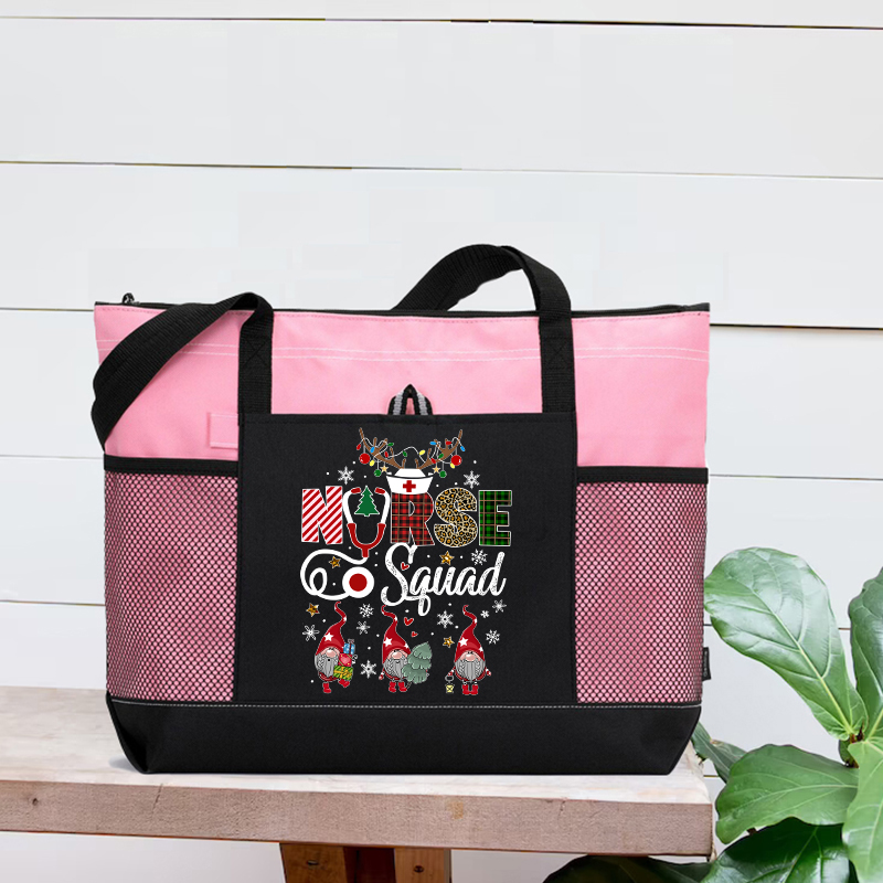 Christmas Nurse Squad Nurse Zip Tote Bag