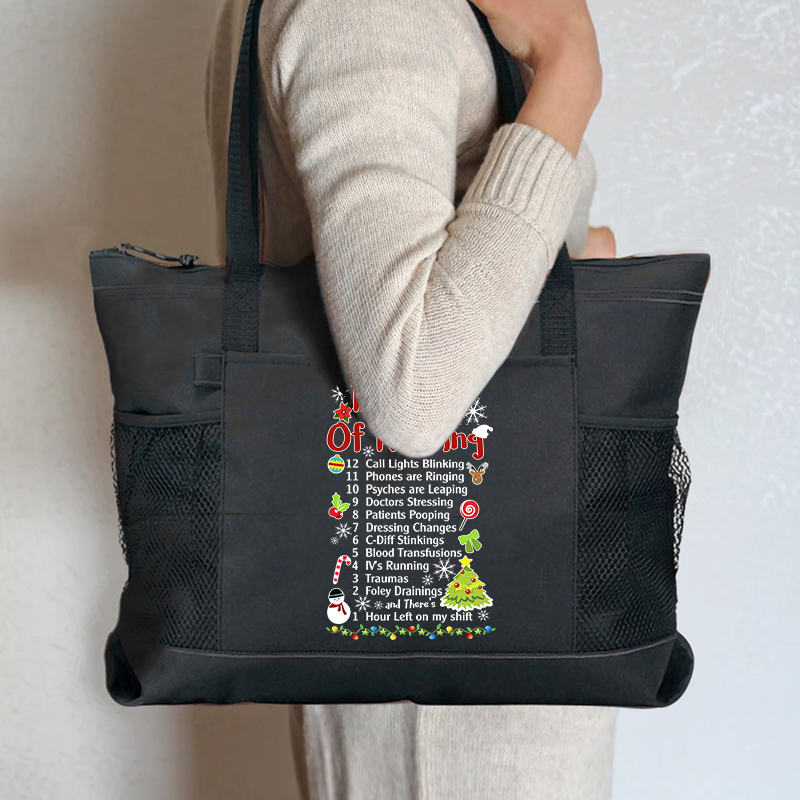 12 Days Of Nursing Nurse  Zip Tote Bag