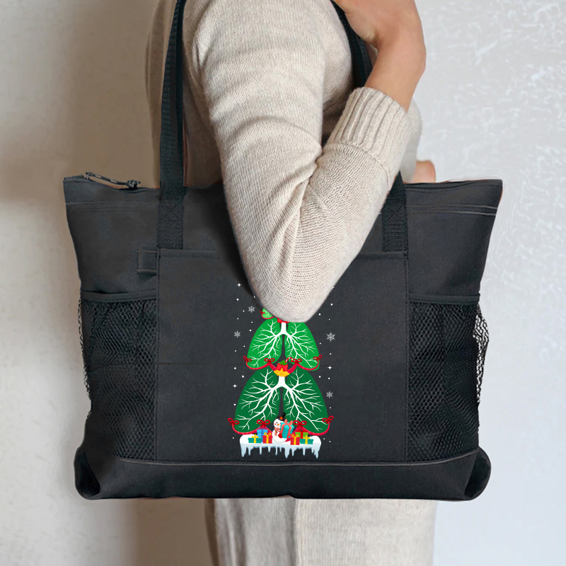 Healthy Lungs Nurse Zip Tote Bag