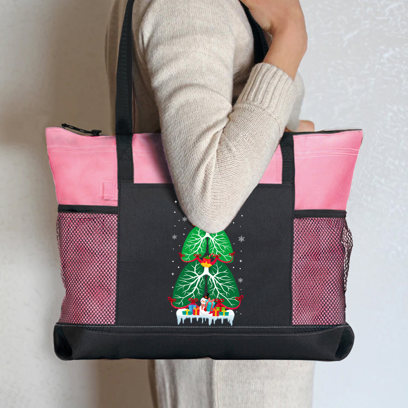 Healthy Lungs Nurse Zip Tote Bag