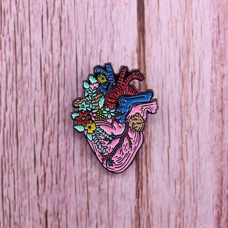 Gothic Heart Organ Nurse Pin