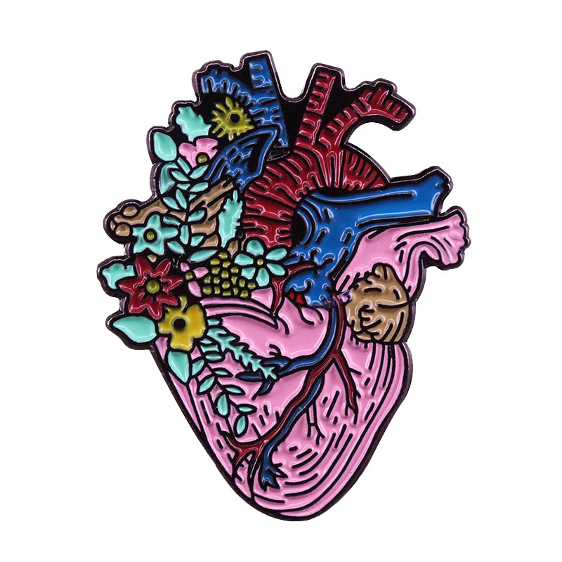 Gothic Heart Organ Nurse Pin