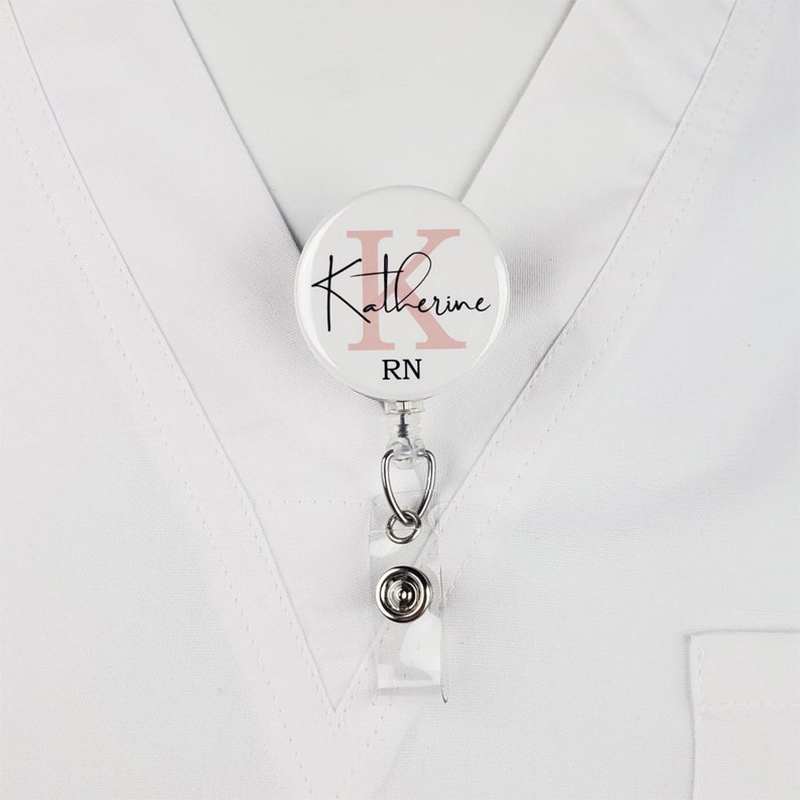 Personalized Simple Pattern Nurse Name Nurse Badge Reel