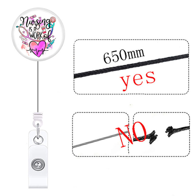 Color Gradient Heart Shaped Stethoscope Nurse Badge Reel