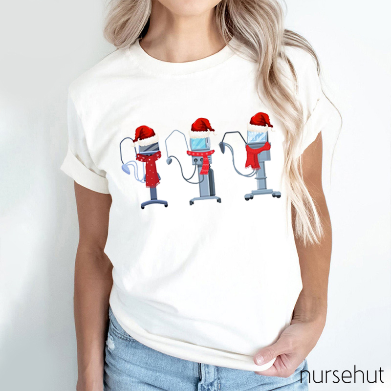 Cute Christmas Medical Machinery Nurse T-Shirt