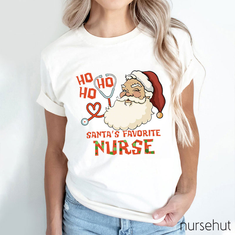 Ho Ho Ho Santa's Favorite Nurse T-Shirt