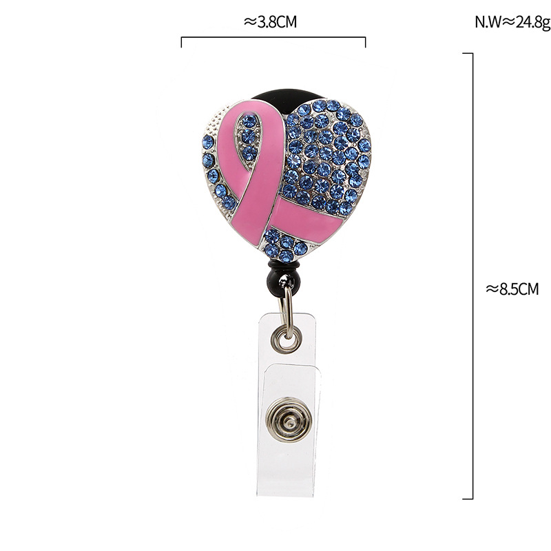 Love Diamond And Ribbon Nurse Badge Reel