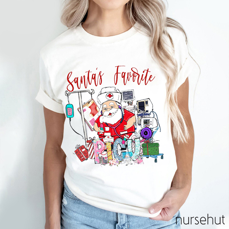 Santa's Favorite PICU Nurse T-Shirt