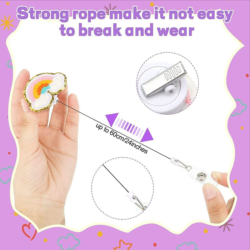 Colorful Yarn Clouds Pattern Nurse Badge Reel