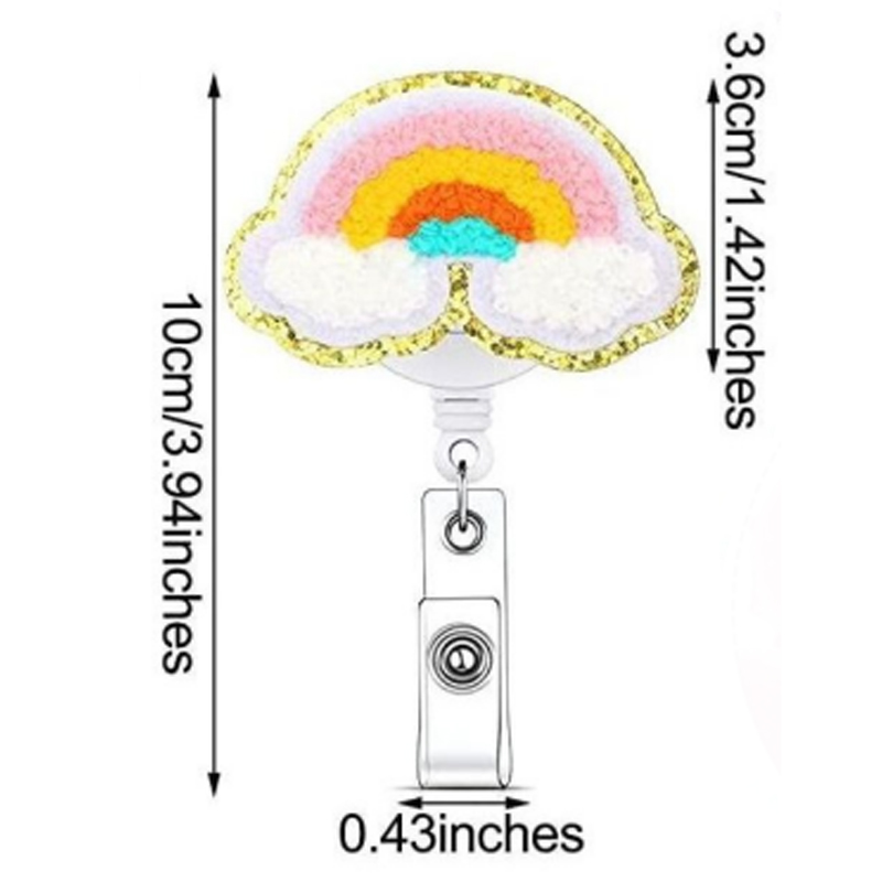 Colorful Yarn Clouds Pattern Nurse Badge Reel